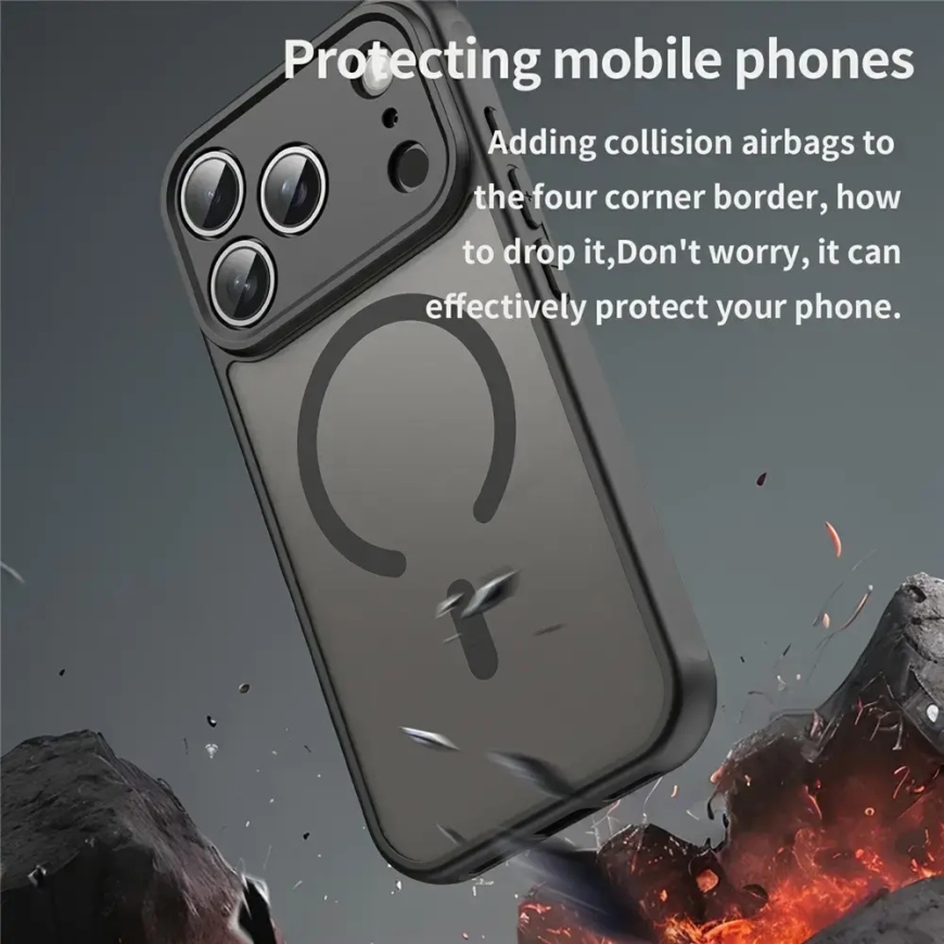 iPhone 18 Pro / 17 Pro PC TPU Magnetic Matte Case, Drop-Resistant - Black – 2