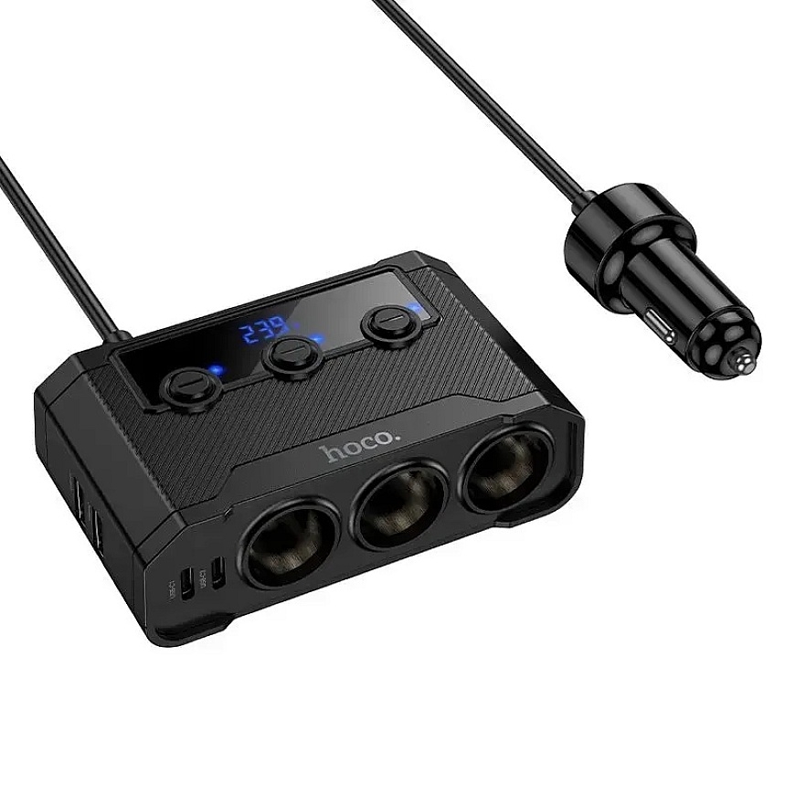 HOCO Z64 auto lādētājs | PD, QC | USB-C, USB-A | melns
