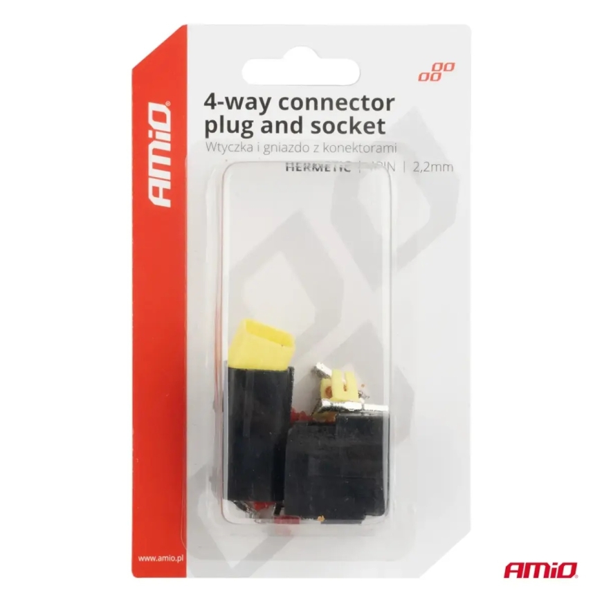 Комплект разъёма (штекер и гнездо) 4 PIN 2,2 мм AMIO-04348 – 5