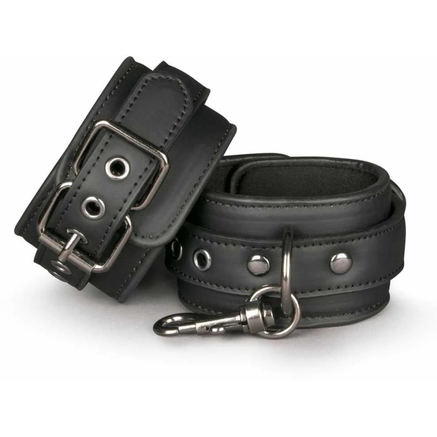 Easytoys Kajdanki-Juodas Leather Handcuffs