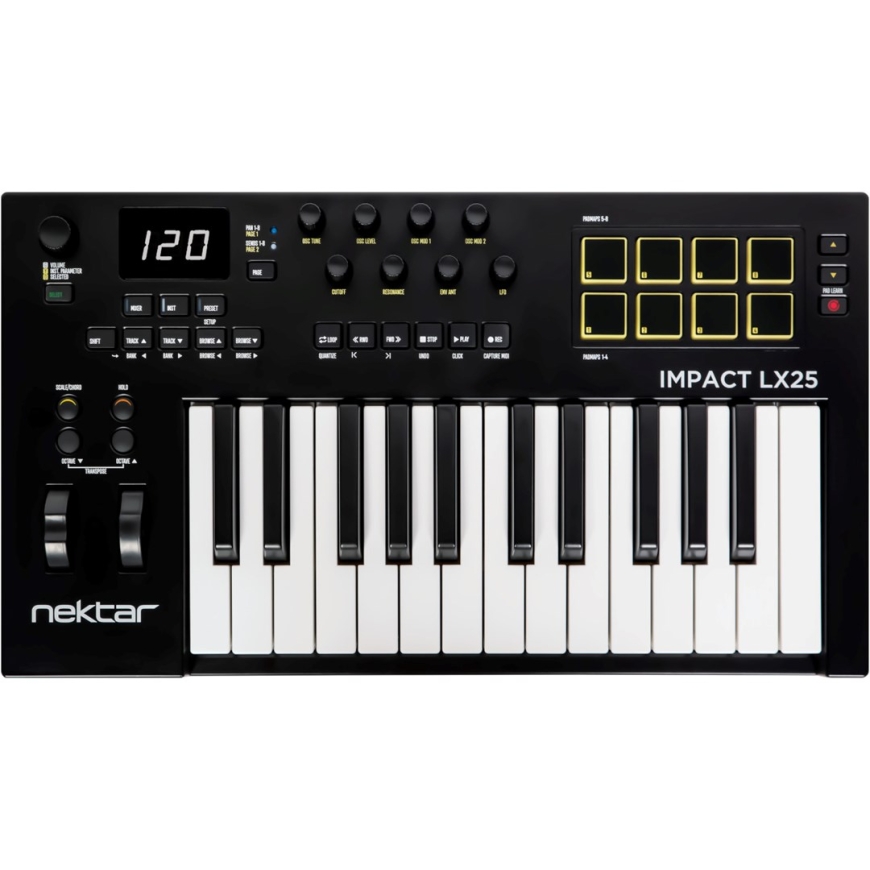 Nektar Impact LX 25 mkIII - MIDI klaviatuur 25 klahvi USB, must