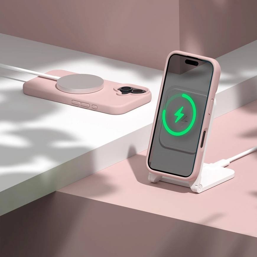 Silikoonist Mag kaitse iPhone 16e / 17e, helesinine roosa – 5