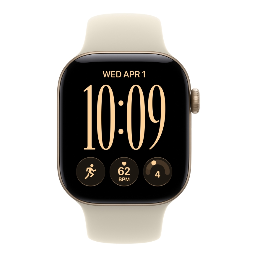 Apple Watch Series 12 (GPS + Cellular) 42 мм светло-золотой алюминиевый корпус и песчаный спортивный браслет, S/M – 2