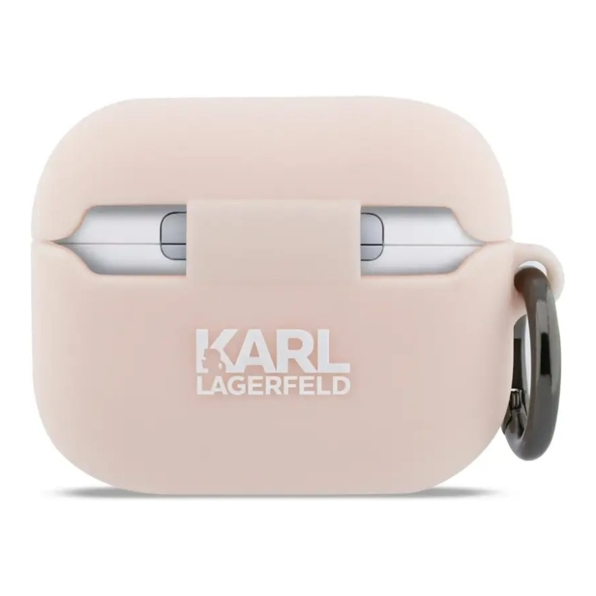 Karl Lagerfeld 3D logo NFT Šūpetes galvas silikona maciņš AirPods Pro 3, rozā – 2