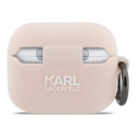Karl Lagerfeld 3D Logo NFT Choupette Head Silicone Case for AirPods Pro 3 Pink