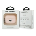 Karl Lagerfeld 3D logotipo NFT Choupette galvos silikono dėklas AirPods Pro 3, rožinis Karl Lagerfeld 3D logotipo NFT Choupette galvos silikono dėklas AirPods Pro 3, rožinis