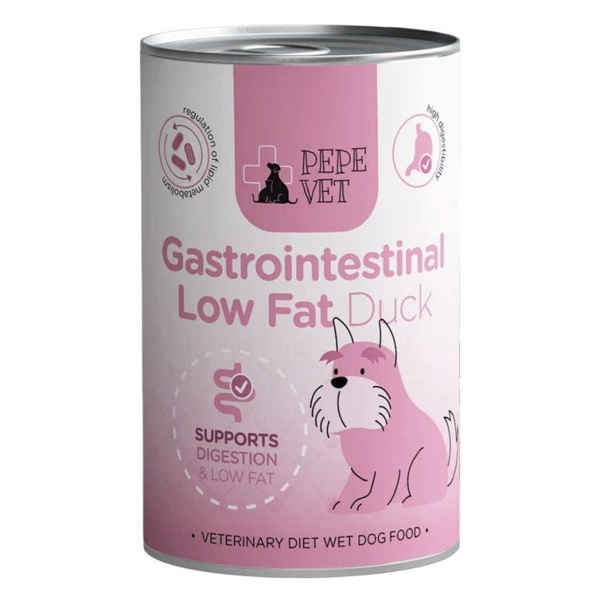 PAKA ZWIERZAKA Pepe Vet Gremošanas zemu tauku monokūka - mitrā suņu barība - 400g