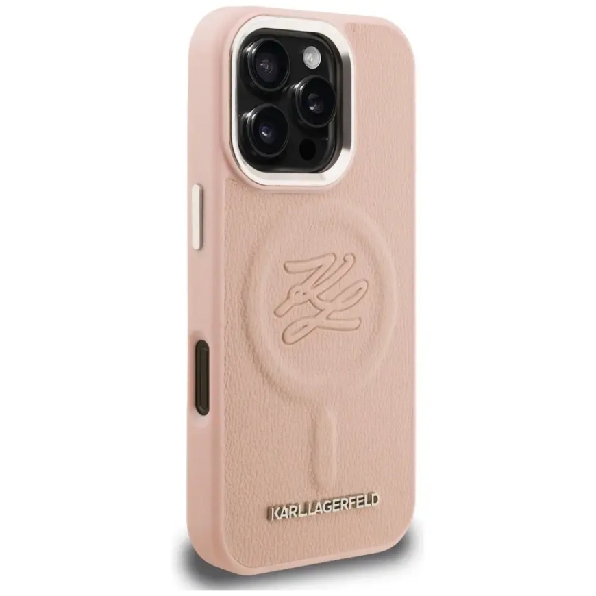 Karl Lagerfeld Initial & Metal Logo phone case with MagSafe support for iPhone 16 Pro Max pink – 4