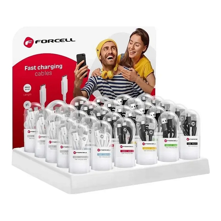 Forcell F-Energy C321 datu pārraides un uzlādes vads | USB-A uz Micro USB | 12W | 1m | melns – 4