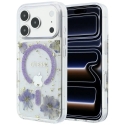 Guess Resin Flowers Glitter MagSafe kaitseümbris iPhone 18 Pro / 17 Pro lilla Guess Resin Flowers Glitter MagSafe kaitseümbris iPhone 18 Pro / 17 Pro lilla