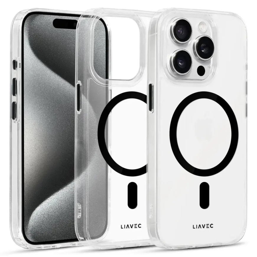 Liavec Glossy phone case with MagSafe support for iPhone 15 Pro black – 2