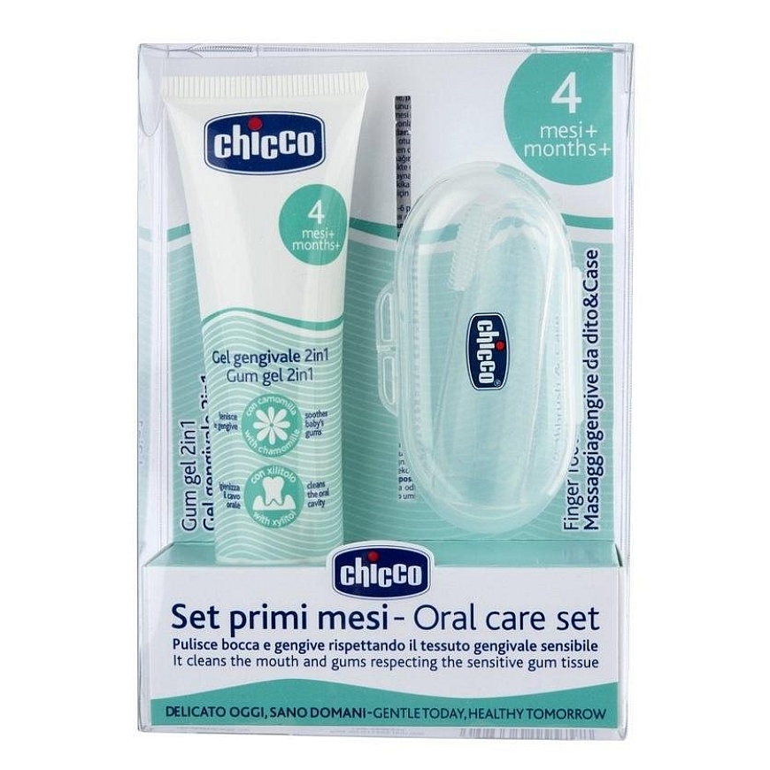 Chicco Набор стартовый геля для зубов 30мл + щетка для пальцев