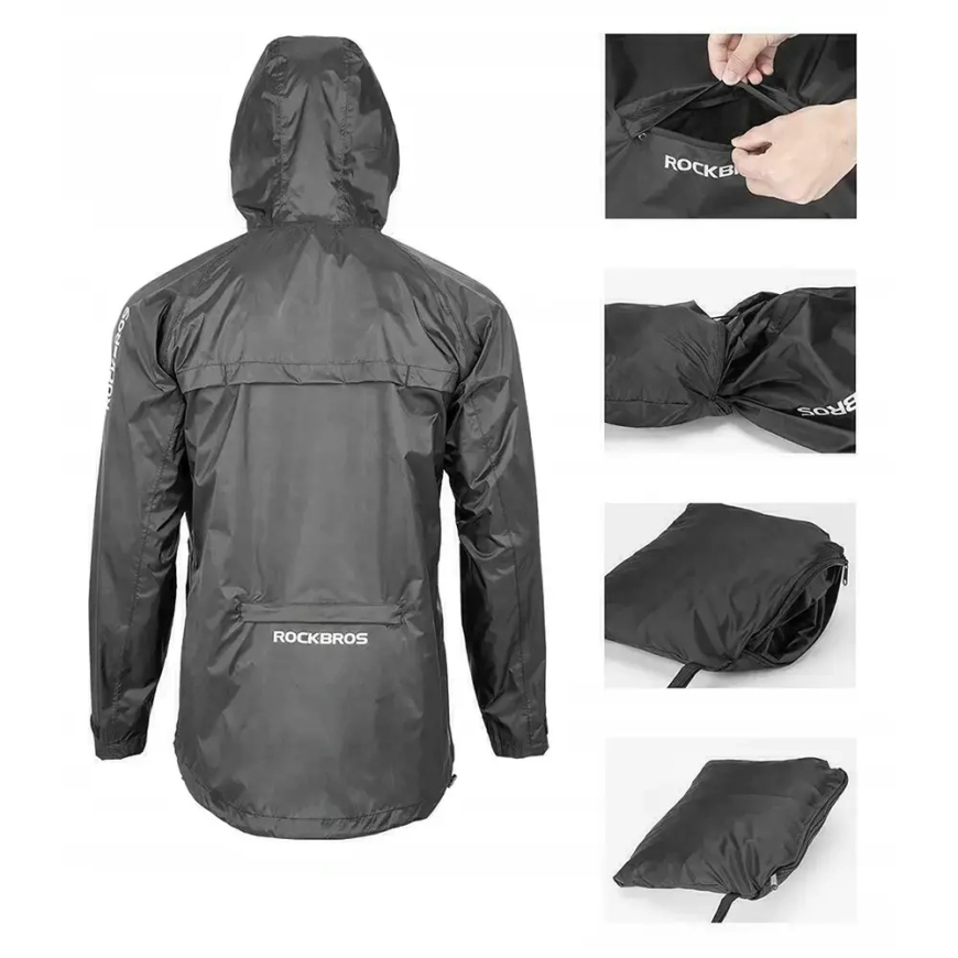Rockbros YPY013BKXL Lietusjakas Elpojošs Vējaizsardzīgs XL - Melns – 4