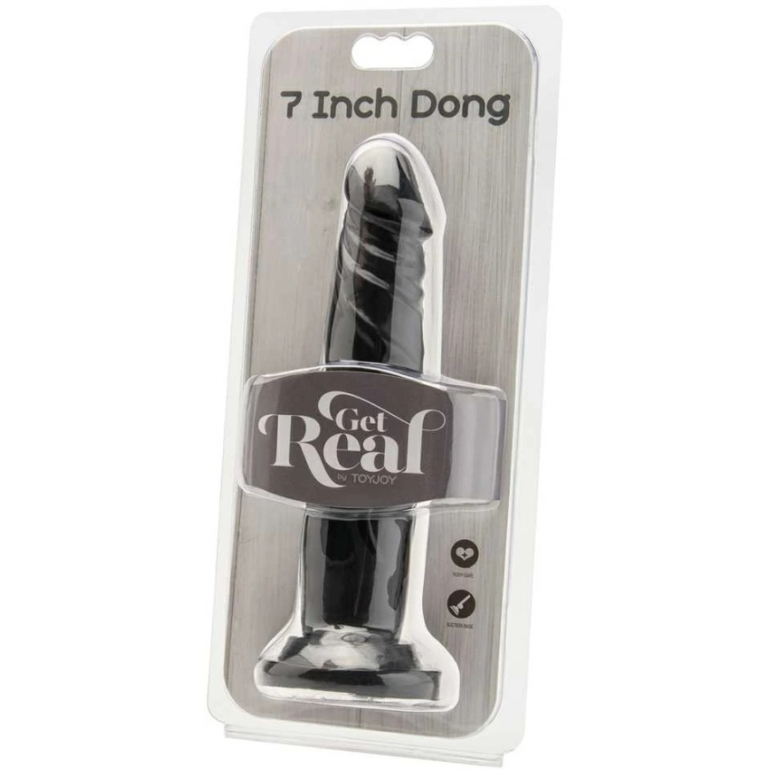Get Real TOYJOY natural artificial dildo, black penis member, 18 cm – 3