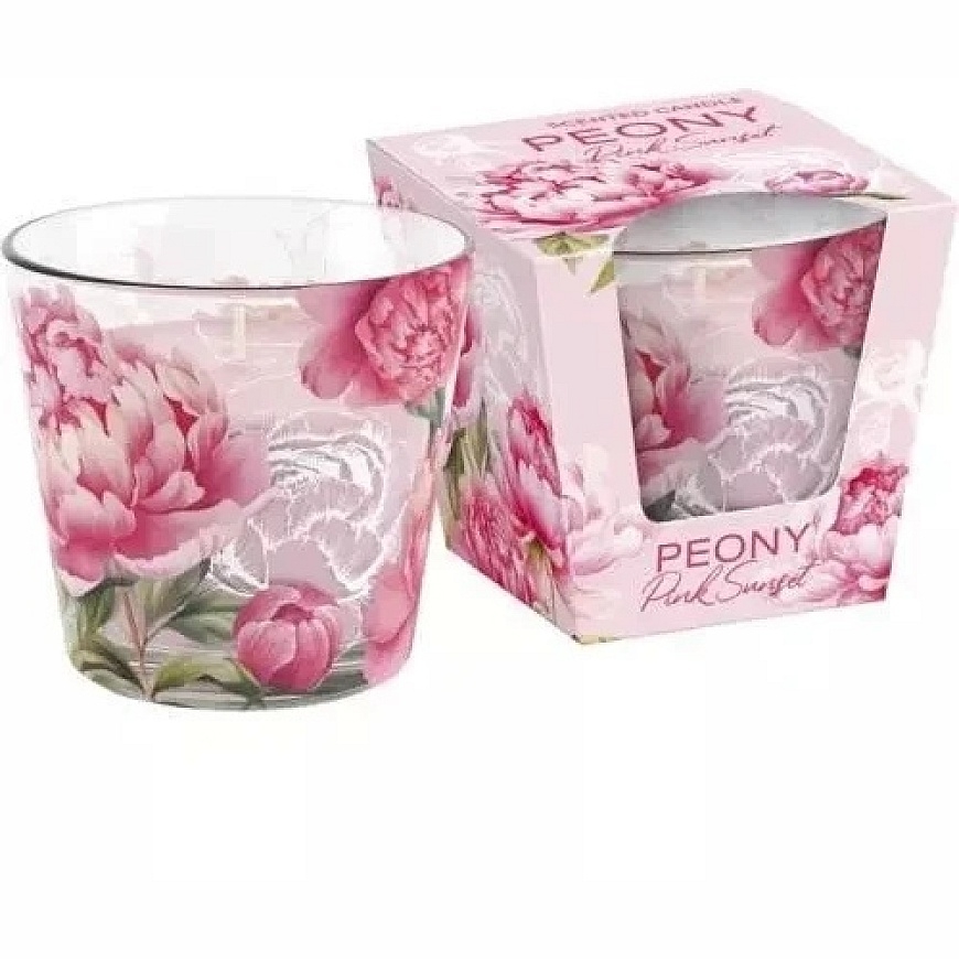 Mondex Scented Candle in Glass POENY Pink SUNSET 115g