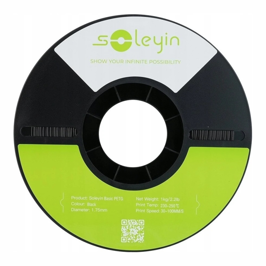 Gija Creality Soleyin Basic PETG 1.75mm 1kg – juoda – 4