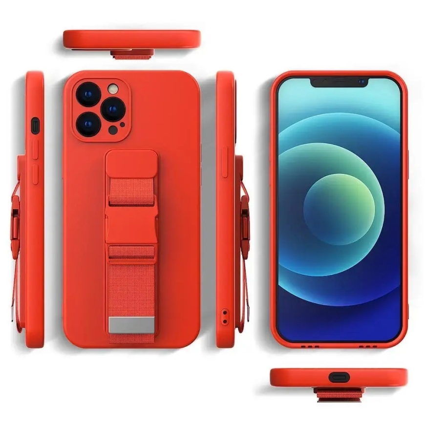 Силиконовый чехол Rope Case с ремешком для сумочки для Xiaomi Redmi Note 11 Pro черный – 4