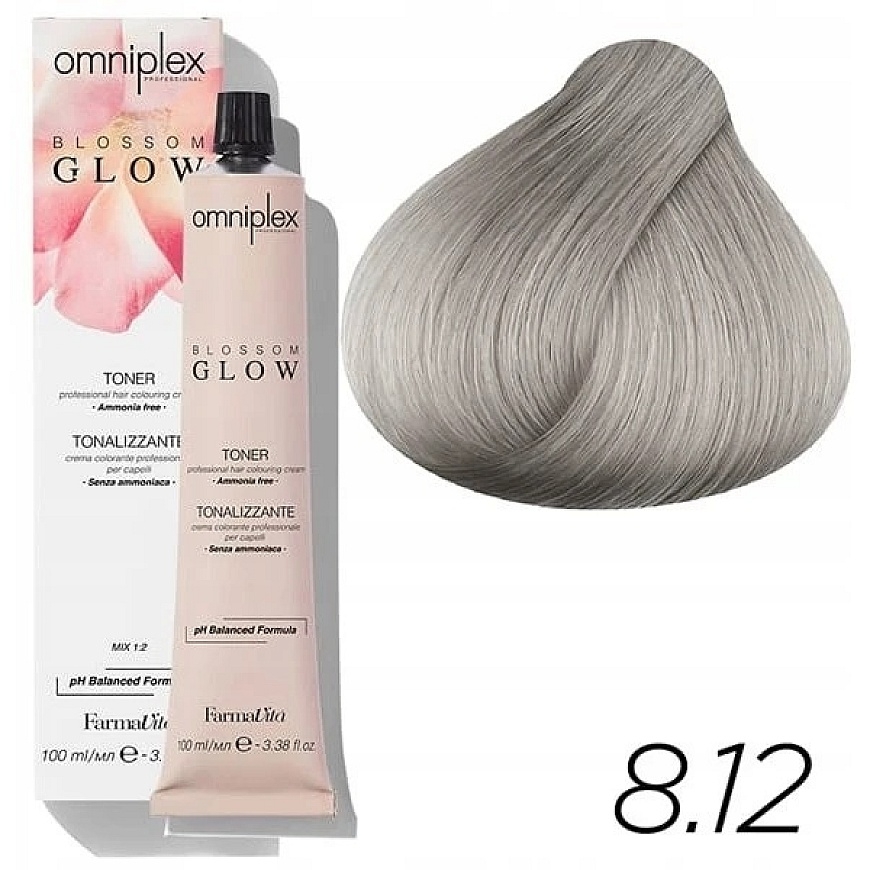 Farmavita Omniplex Blossom Glow Hair Toner 8.12 Steel 100 ml