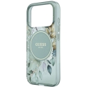 Dėklas Guess IML Flowers Pearl Strap MagSafe iPhone 18 Pro / 17 Pro žalias Dėklas Guess IML Flowers Pearl Strap MagSafe iPhone 18 Pro / 17 Pro žalias
