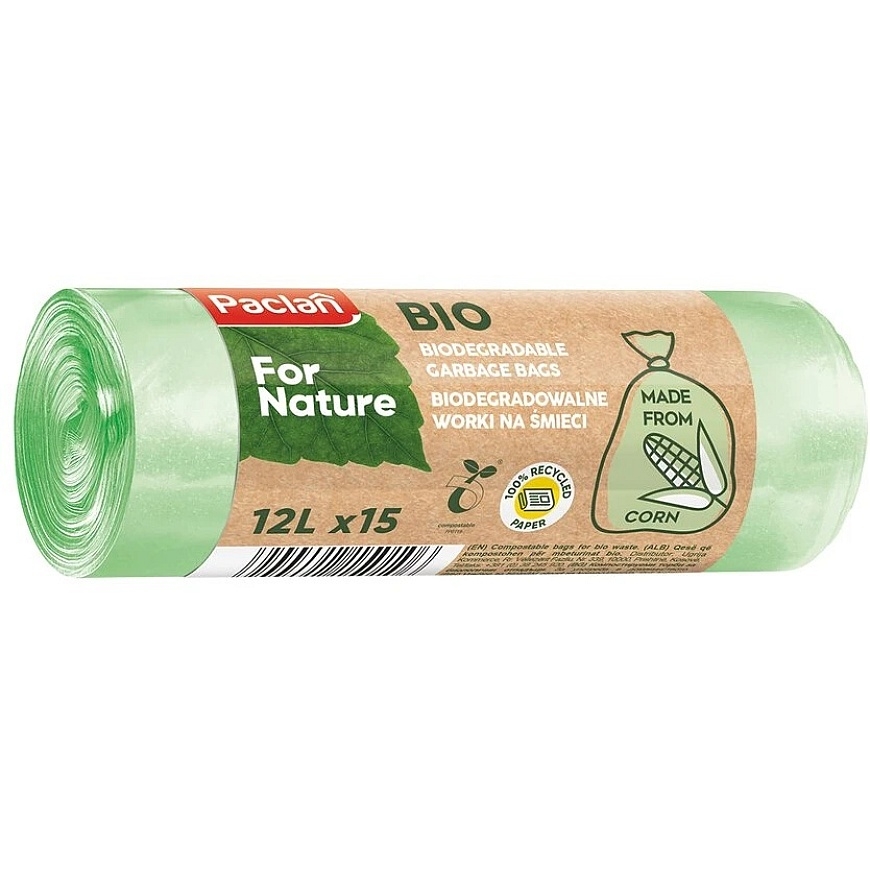 Biolagunev kott - Worki Z Kukurydzy Bio Paclan 12L, 15 tk, loomulik värv – 2