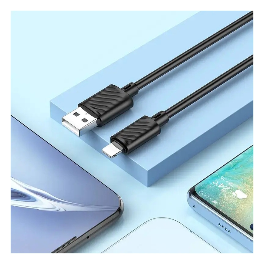 HOCO X88 провод для передачи данных и зарядки | USB-A на Lightning | 12W | 2m | чёрный – 5