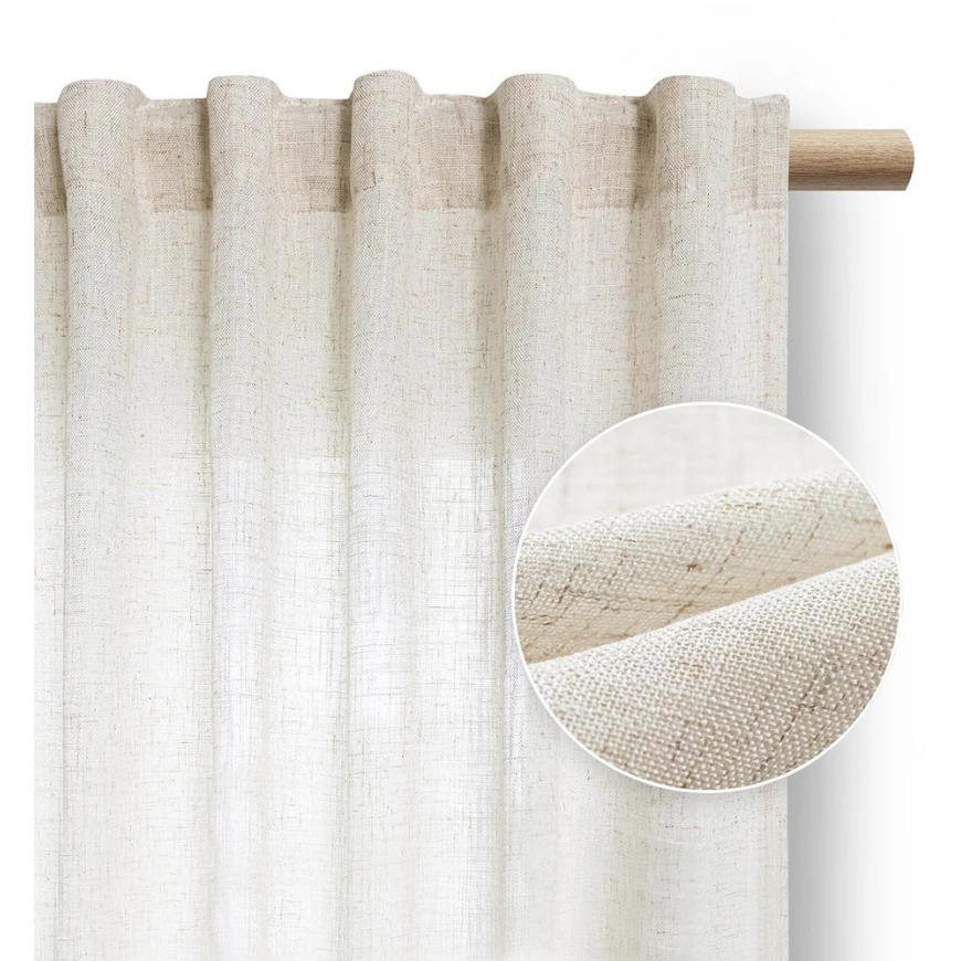 Aizkari Res Linen Velari AmeliaHome 140 × 175 cm, gaiši beige krāsā – 4