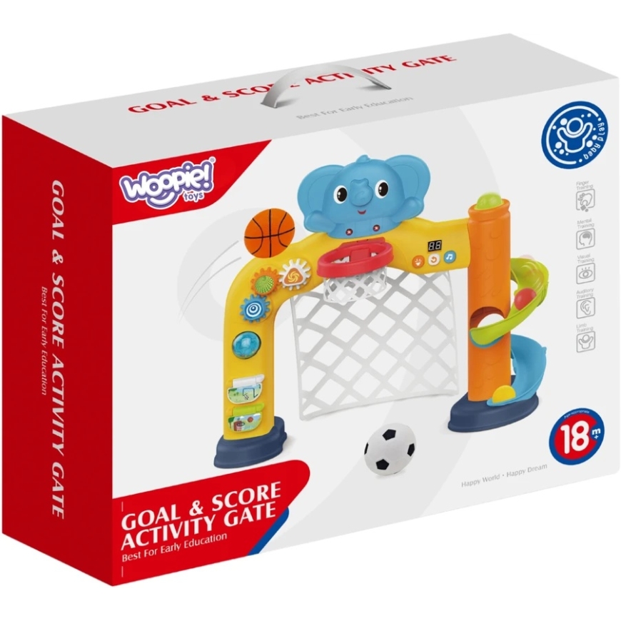 Woopie Baby WOOPIE 2 in 1 Interactive Sports Center with Gates and Elephant Basketball – 5