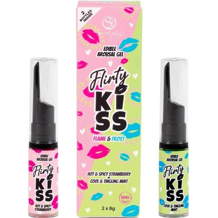 Secretplay Syötävä hierontageeli "FLIRTY KISS" – Mansikka ja minttu