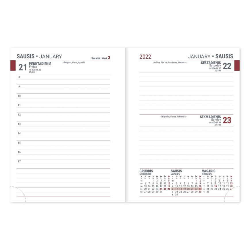 Junior 2026 Timer Calendar, A6, PU, dark blue – 2