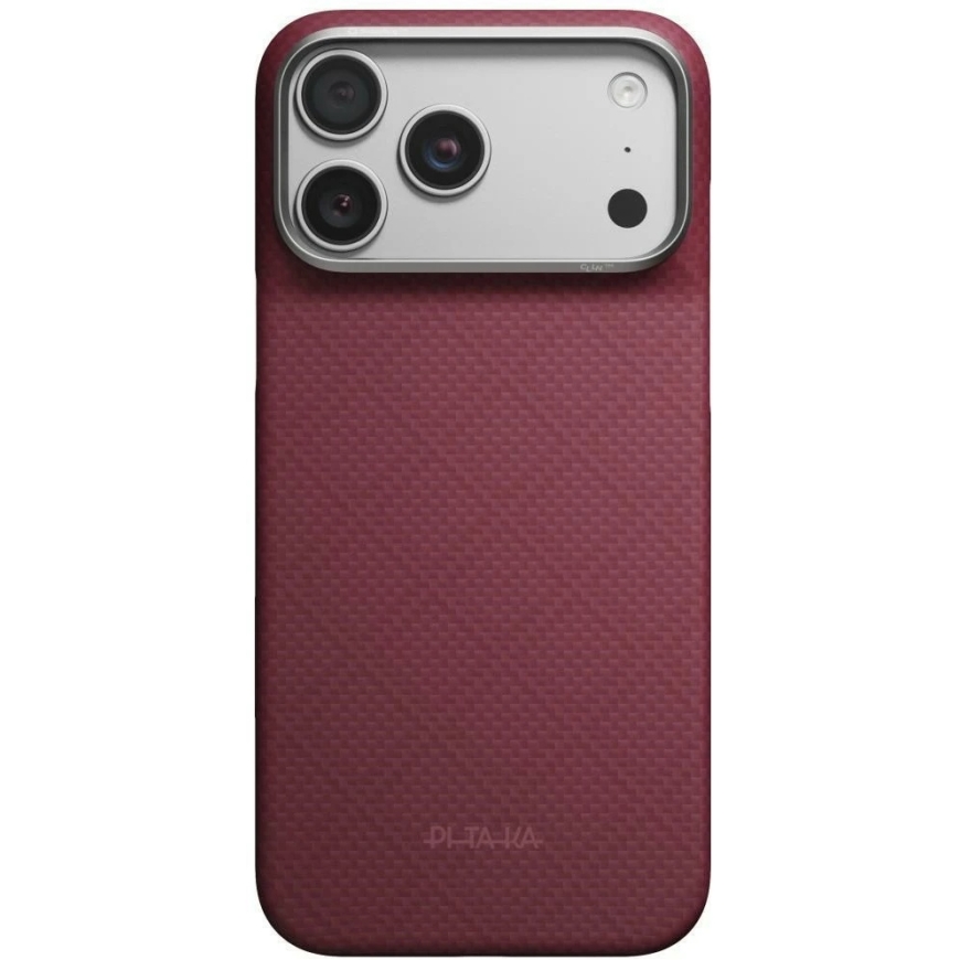 PITAKA Edge Case Argyle MagSafe dėklas, skirtas iPhone 18 Pro Max / 17 Pro Max, bordo spalvos