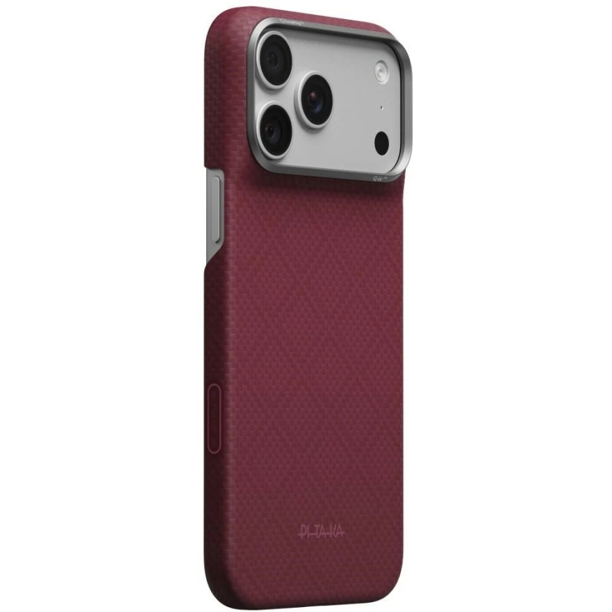 PITAKA Edge Case Argyle MagSafe vāciņš iPhone 18 Pro Max / 17 Pro Max, bordo krāsā – 2