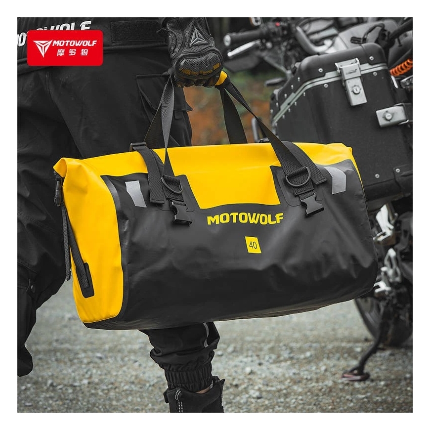 Krepšys MotoWolf Juodas/Geltona MDL0717BY, 40 L – 2
