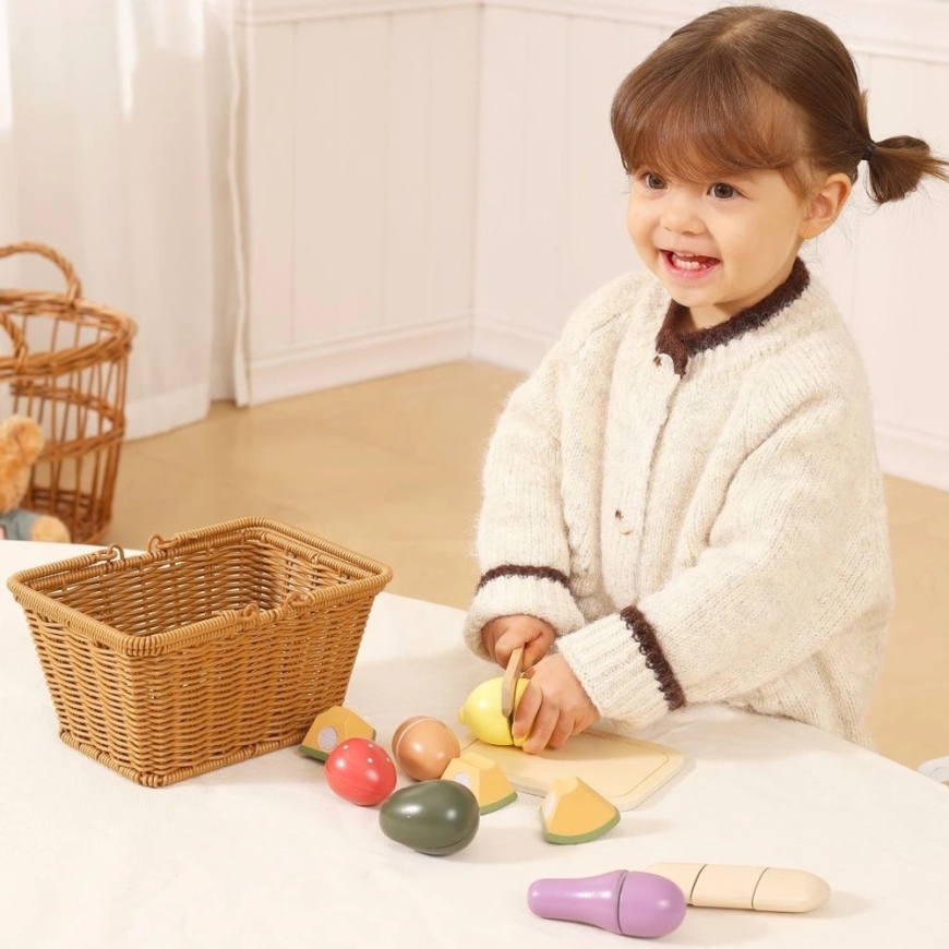 Viga Toys puidust puuviljade lõikamise komplekt PolarB 21 tk – 2