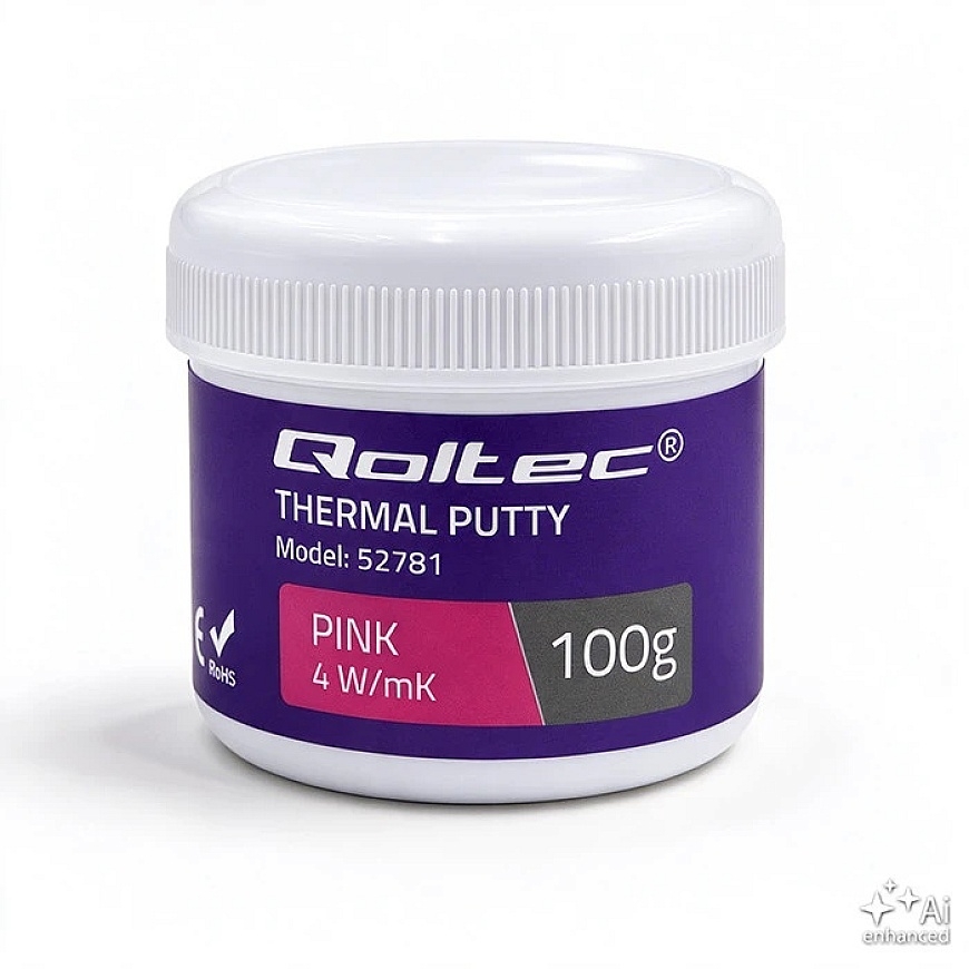 Qoltec kõrge juhtivusega pasta | Termiline mass Thermal Putty 4 W/m-K | 100 g | Roosa