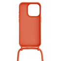 Strap Silicone phone case for iPhone 15 Plus orange