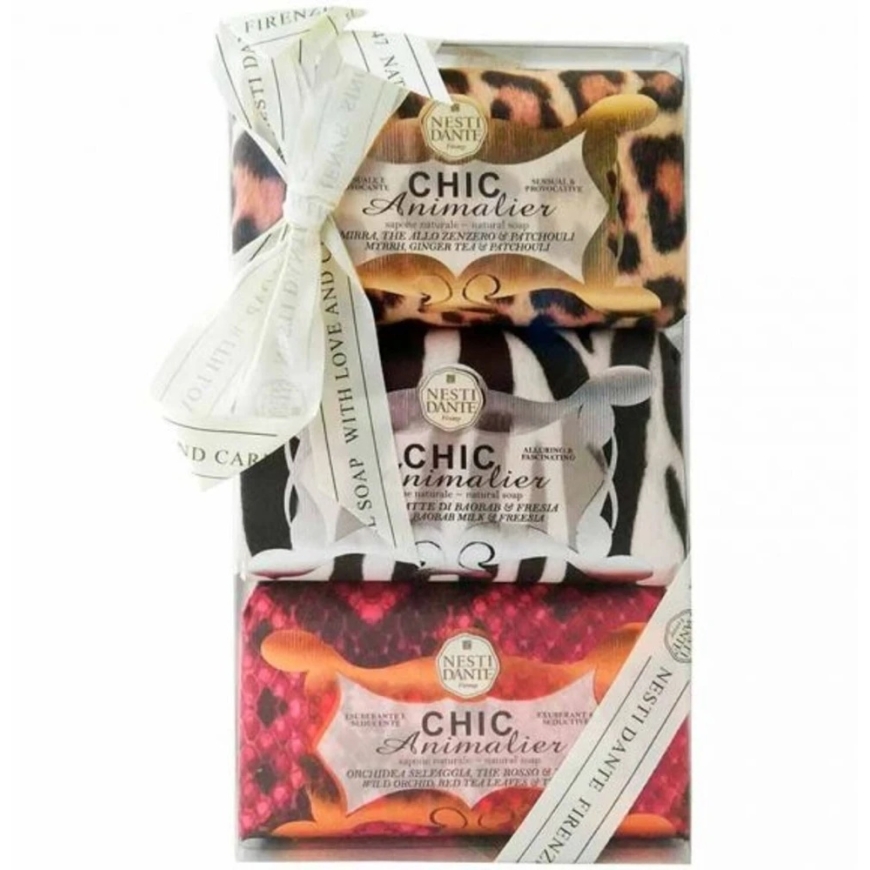 Rinkinys Trio Nesti Dante Chic Animalier rahustav seep, 3 tk, 250 g – 2