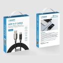 Veger CC1-ZSD duomenų perdavimo ir įkrovimo laidas | USB-C į USB-C | PD | 100W | 1.5m | juodas Veger CC1-ZSD duomenų perdavimo ir įkrovimo laidas | USB-C į USB-C | PD | 100W | 1.5m | juodas