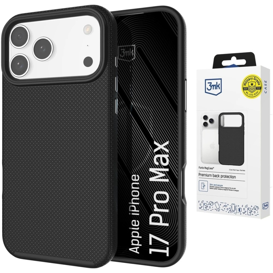 3Mk Fortis MagCase iPhone 17 Pro Max Case - Black – 3