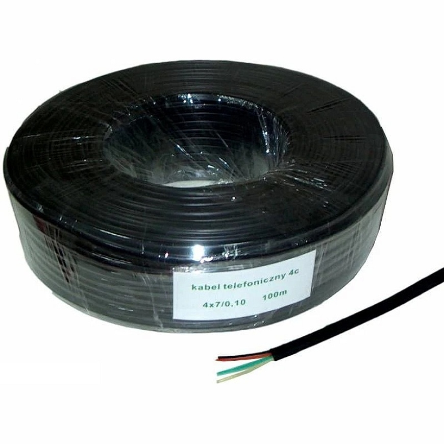 LP 4C telephone cable, black, 100 m – 5