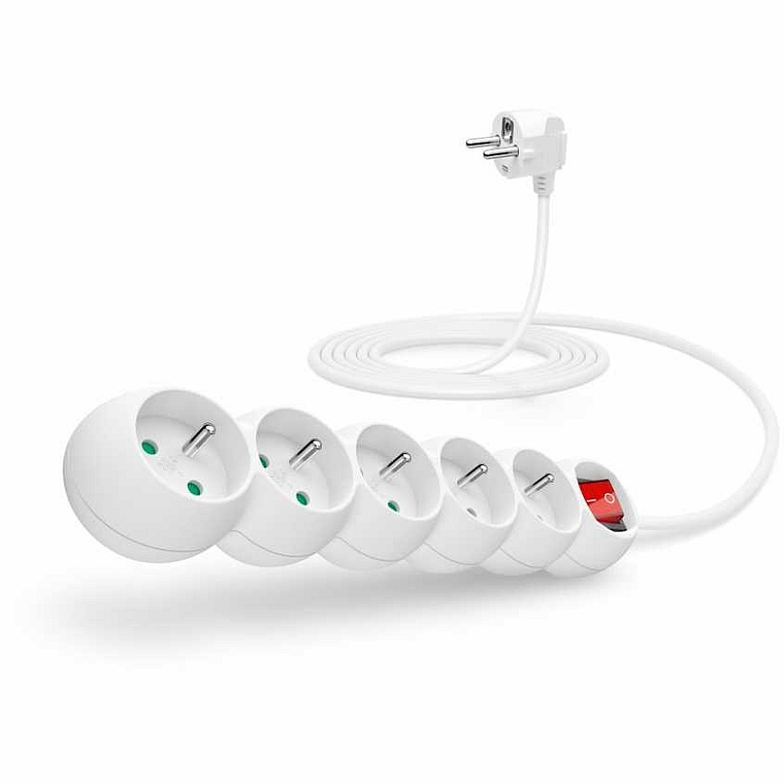 Кабель питания Connect IT Connect IT удлинитель 230 В, 5 розеток, 3 м, с выключателем (белый) – 3