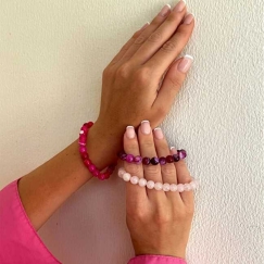 Evolution Group Mineral Bracelet Made of Rose Quartz 43056.3