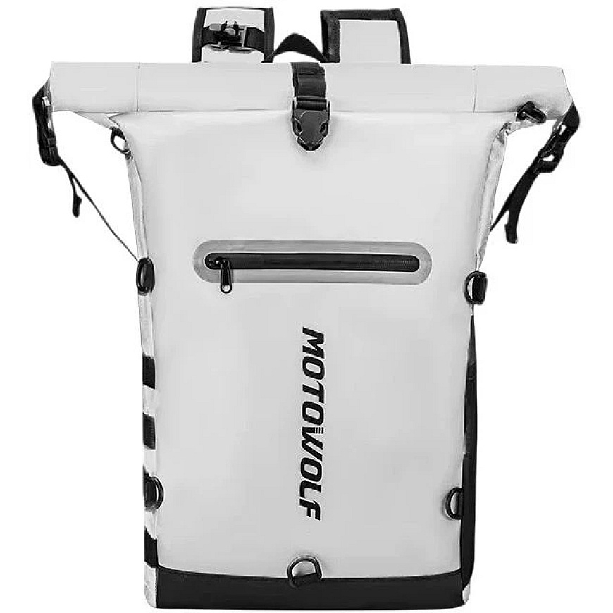 MotoWolf Valge MB3W Seljakott koos Integreeritud Veepudeli, 21 L