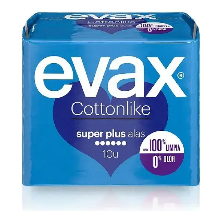 Evax Cottonlike Super Plus Su Sparnais 10 Vienetų