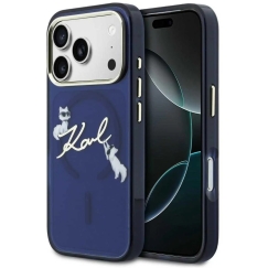 Karl Lagerfeld IML Choupettes Karl Script Logo MagSafe -kuori iPhone 17 Pro Maxille - Sininen