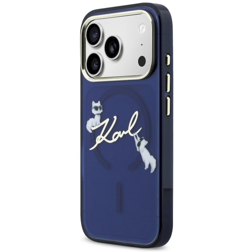 Karl Lagerfeld IML Choupettes Karl Script Logo MagSafe -kuori iPhone 17 Pro Maxille - Sininen – 2