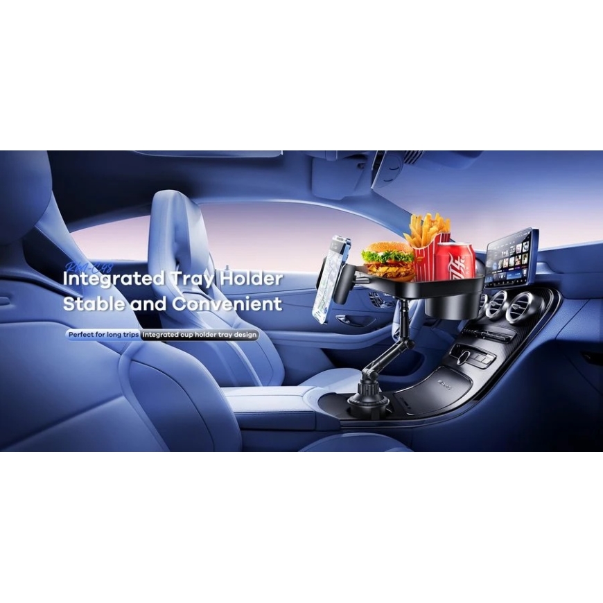 REMAX AUTOMOBILINIS LAIKIKLIS RM-C48 SU PUODELIO LAIKIKLIU Juodas – 5