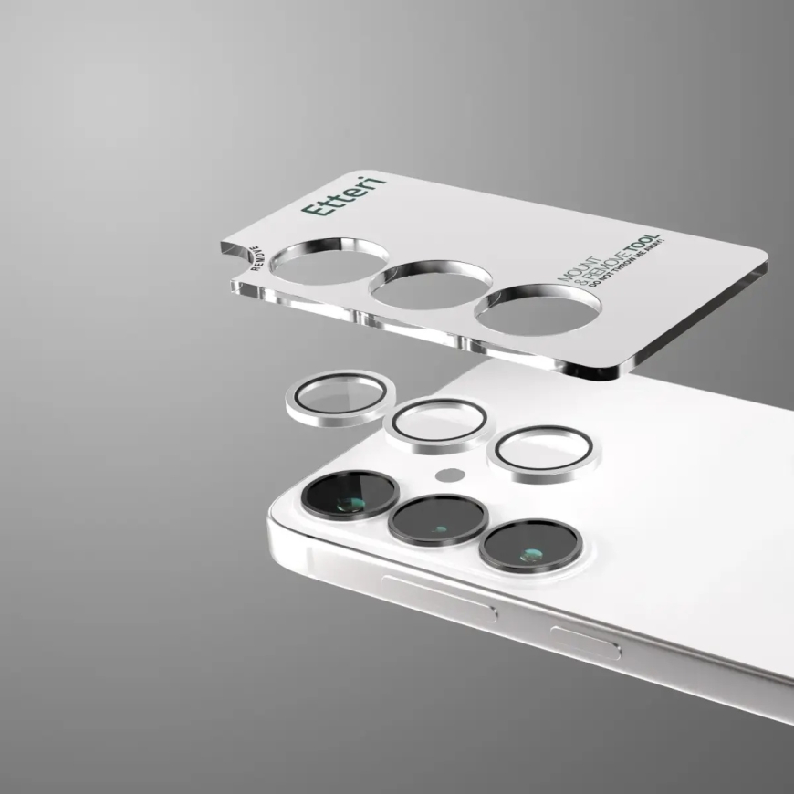 Etteri-kameran linssisuojus Samsung Galaxy S26:lle (S942) hopea applikaattorin kanssa – 3