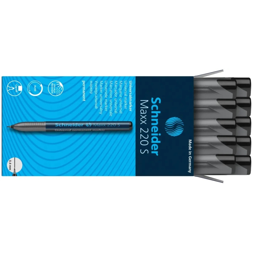 Permanent marker SCHNEIDER for OHP transparency film OHP Maxx 220S, 0.4mm, black – 5