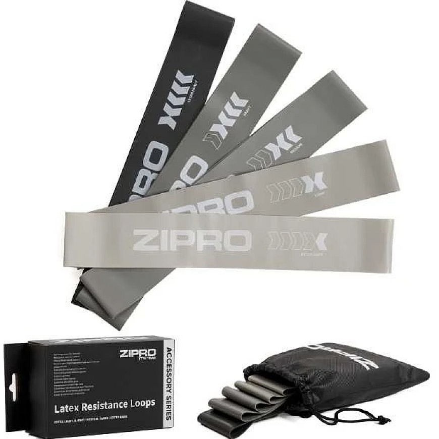 Zipro Mini Band Mini vastusnauha Lateksia eri vastustasoilla pallolla 5 kpl. – 2