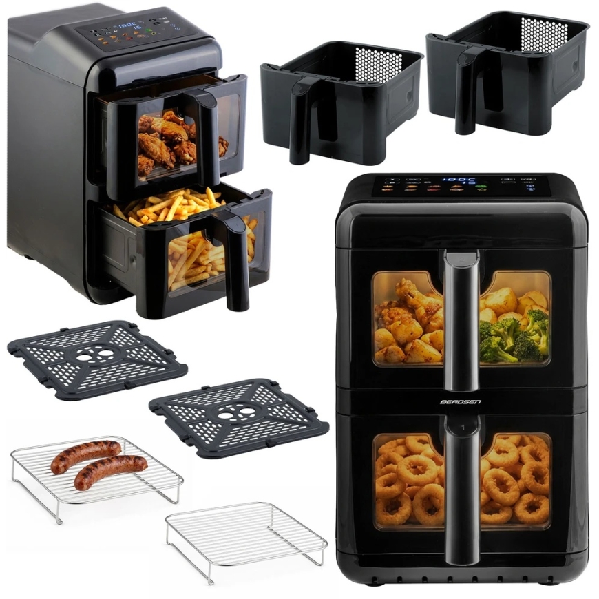 Wireless vertical air fryer with two cameras Berdsen BD-663, 11.6 l, 3000 W – 2